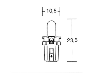 Glhlampe 12V 1.2W B8,5D 10Stk - MIT KUNSTSTOFFGEHUSE