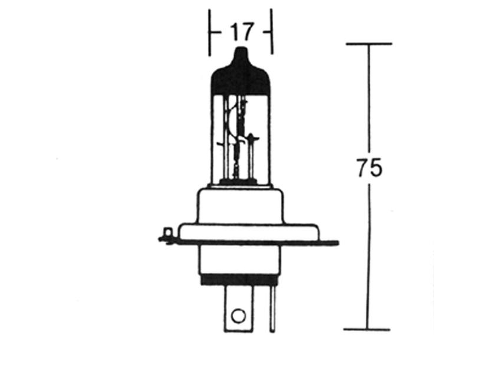 Glühlampe 12V 60/55W P43T H4 -